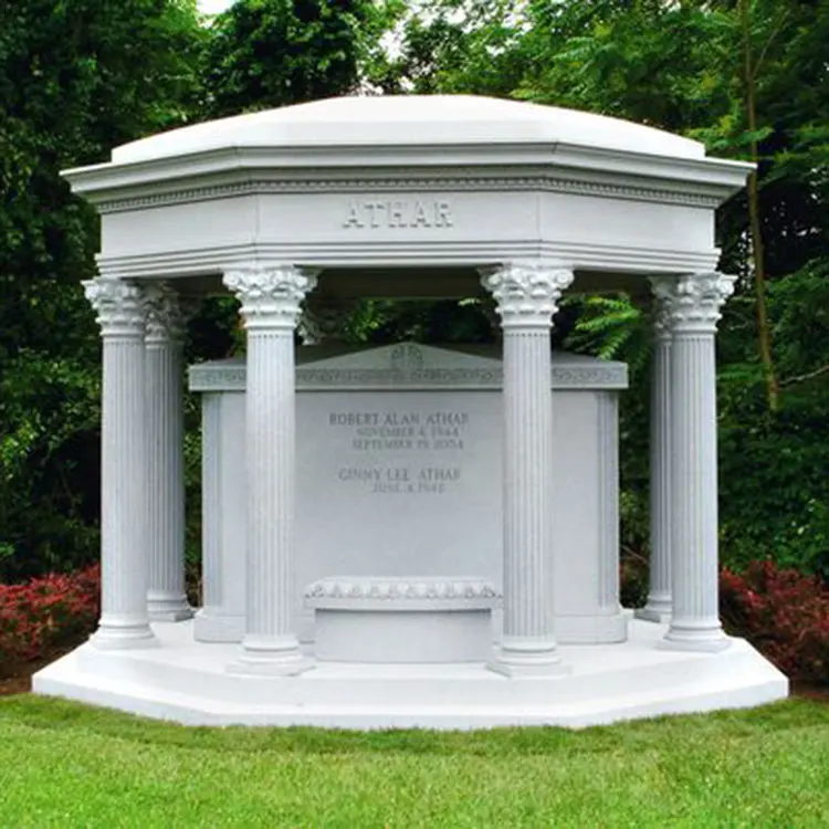 100% Hand Carved Greek Style Outdoor Marble Gazebo Pavilions With Lady Columns For Garden