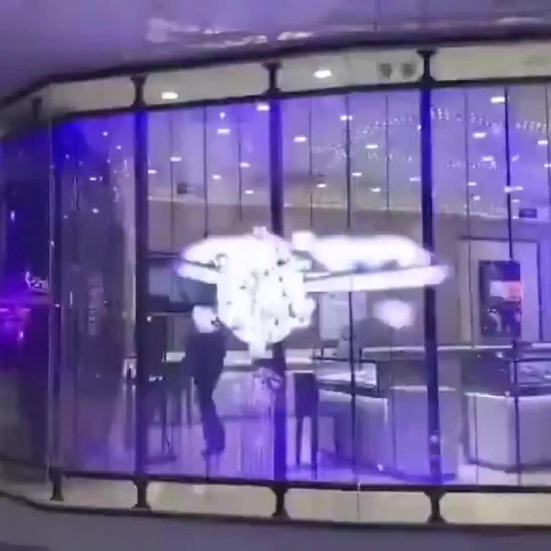 Kingyi P20 Advertising Outdoor Waterproof Programmable Led Curtain Display RGB Transparent Led Pixel Point Lights Grid Screen