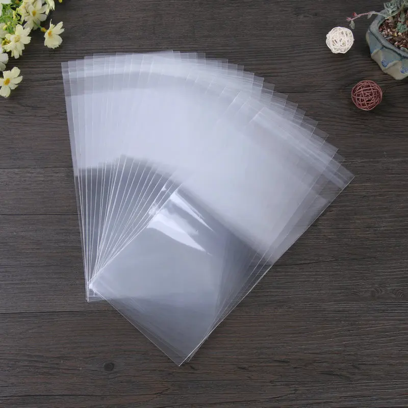 Custom Logo Clothing Clear Package Plastic OPP Bag, Self Adhesive Seal Cello Bag Resealable Cellophane Bags