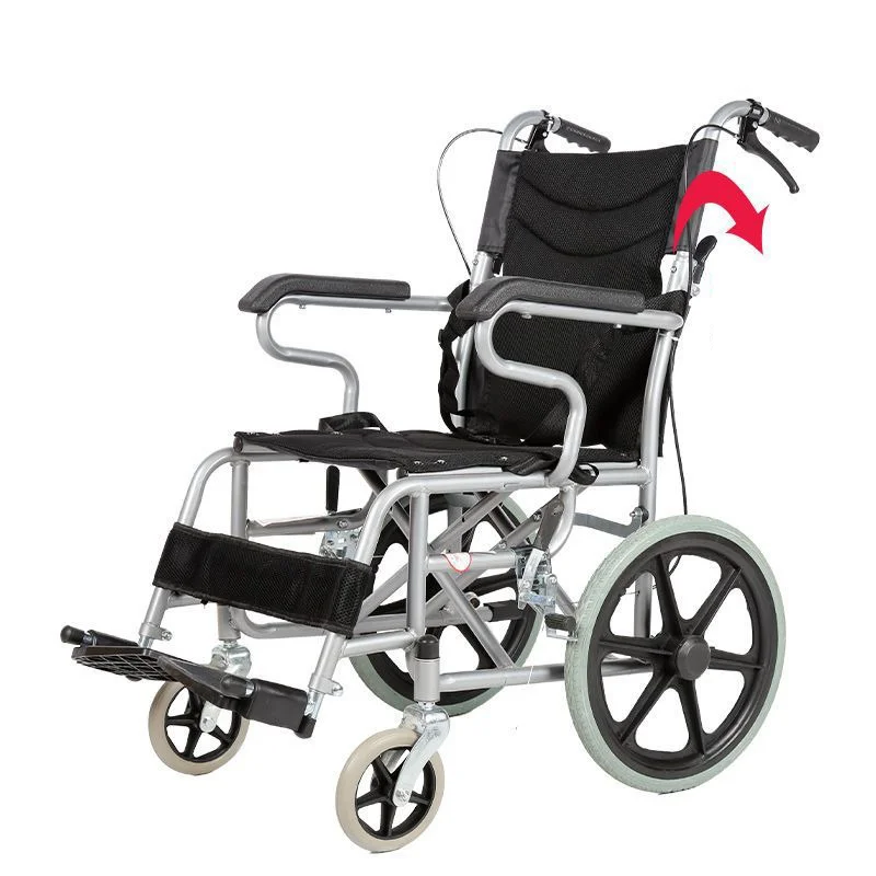 Non-slip Soft Seat manual Wheelchair Folding Disabled Hand Push Wheel Chair Lightweight and Portable Elderly Mobility Scooter