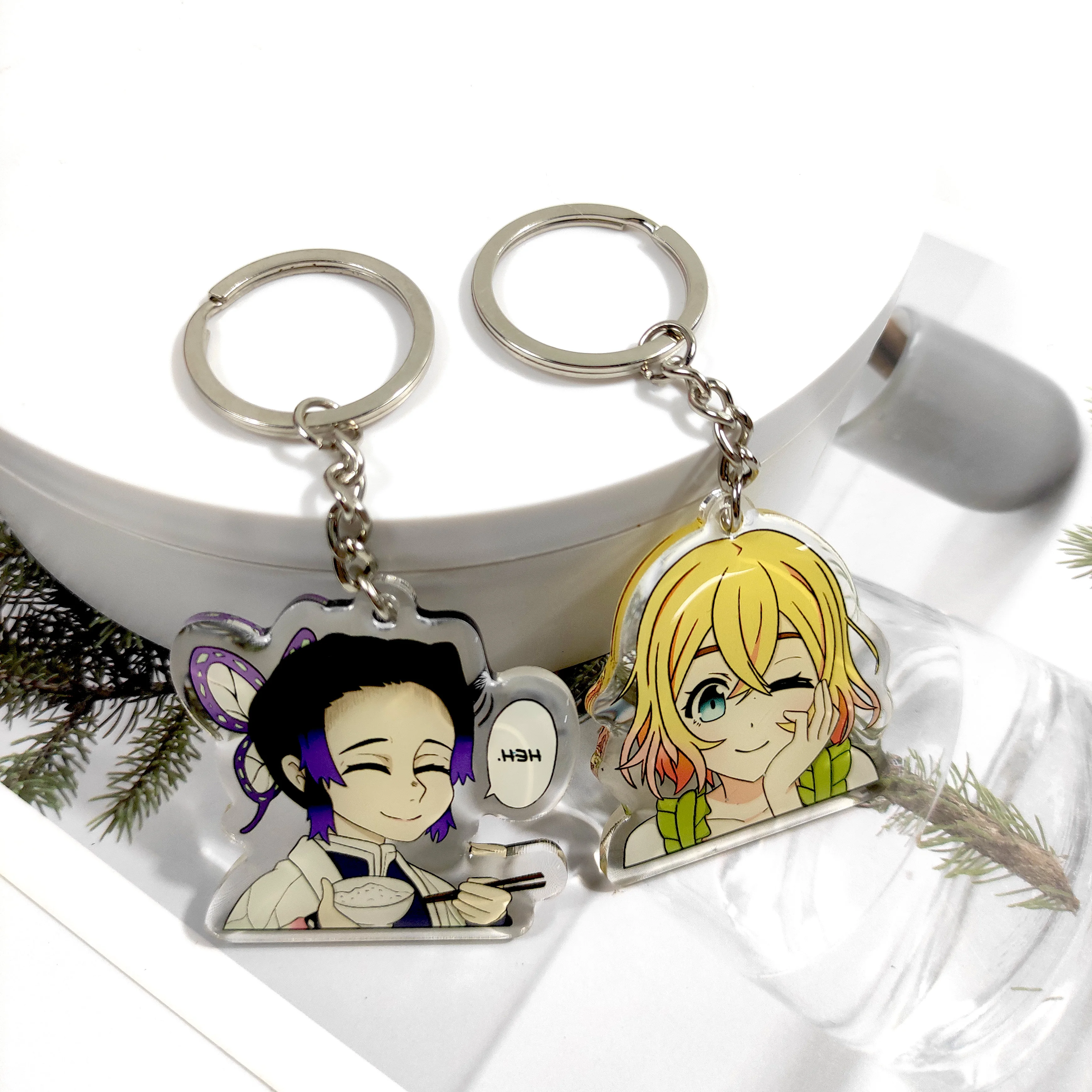 Wholesale Custom Shape Holographic Size Frosted Printing Anime Acrylic Keychain