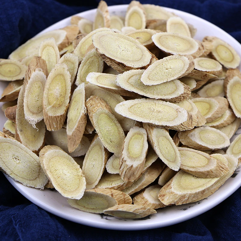 
China Huang Qi Astragalus root slices for herbal medicine 