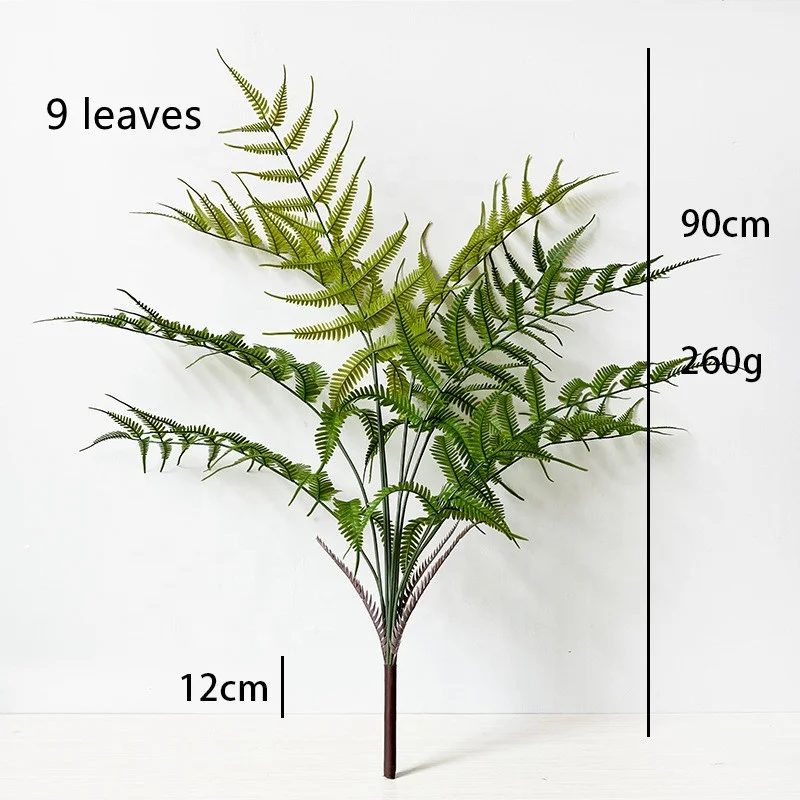 KEWEI 134 Artificial Leather Ferns Leaves Real Touch Latex Fern Leaf Rubberized Green Plant Boston Fern