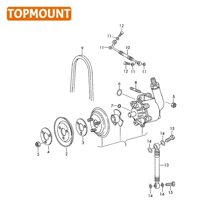 TOPMOUNT Auto Parts Power Steering Pump 3407100P3010 For JAC