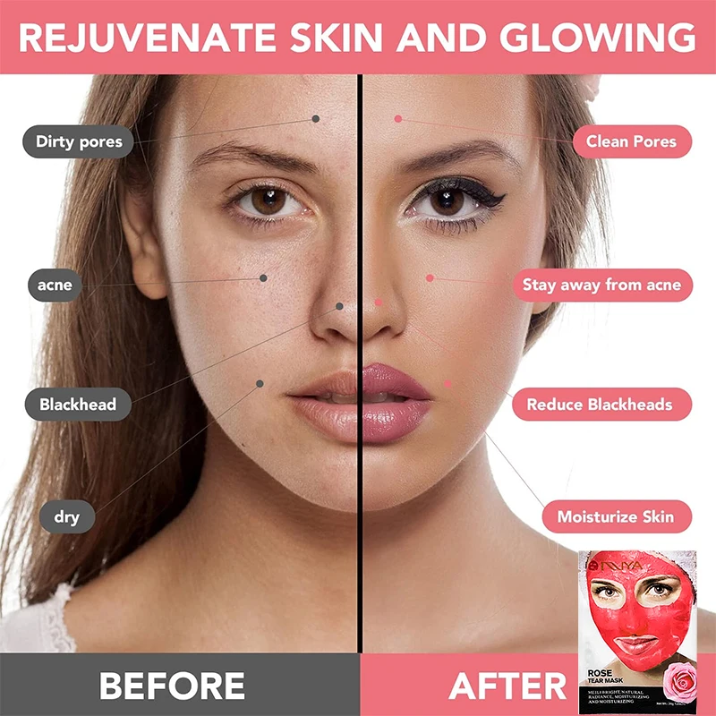 Private label deep cleaning Rose Black Head Bamboo 24k gold Face and Nose Cleansing Peel off Black Mask For Blackhead Remover