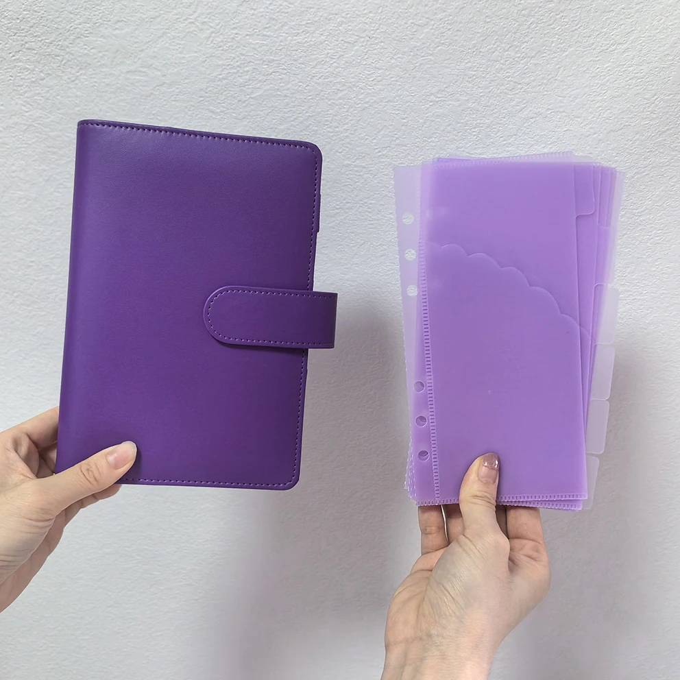 Hot Sale Waterproof A5 A6 A7 20 Colors Macaron Luxury Planner Gift Notebook Journal A6 Budget Binder Leather