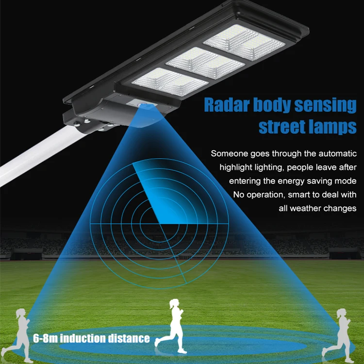 Smd водонепроницаемый Ip65 уличный 90 Вт 120 Вт 150 Вт теплый белый Встроенный AIO светодиодный солнечный уличный фонарь