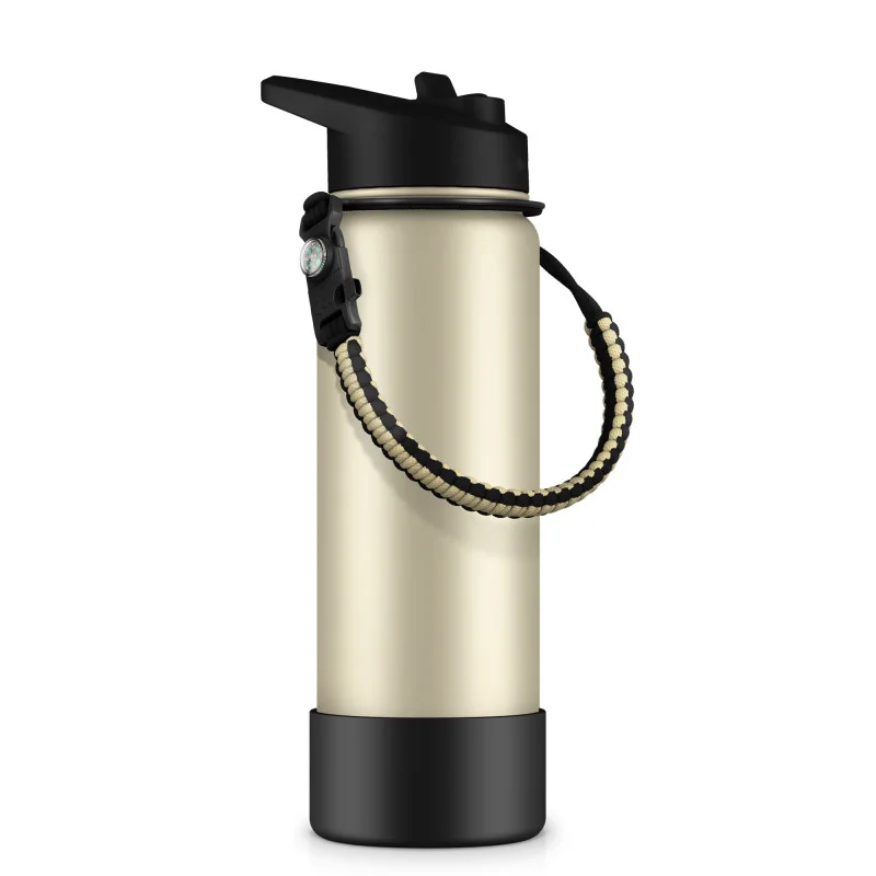 Modern Design 18oz BPA Free 18 8 Stainless Steel Water Bottle Insulated Drinking Bottles Metal With Finger Ring