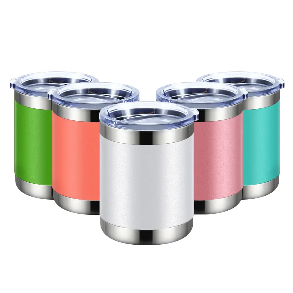 Brand Customized Double Wall Stainless Steel Gold Ice Tumbler With Straw