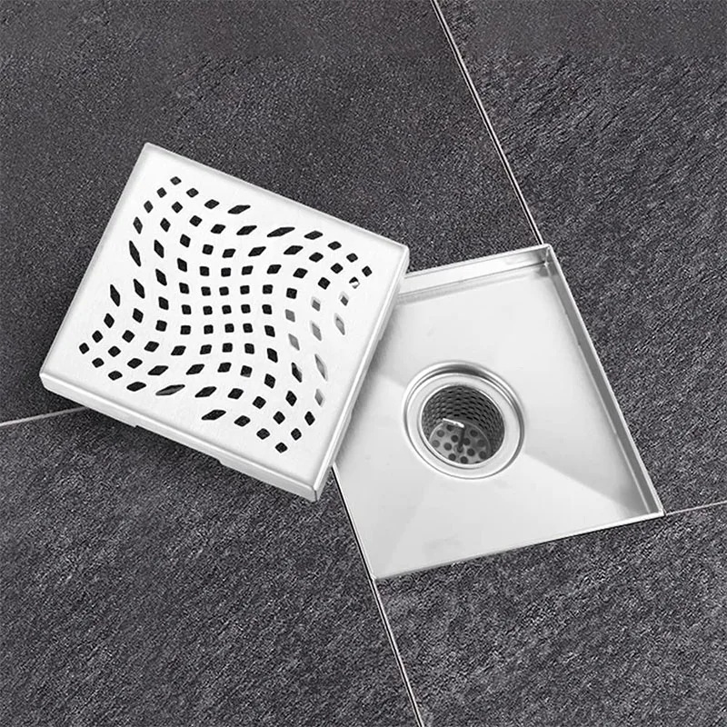 Stainless steel floor drain square detachable filter