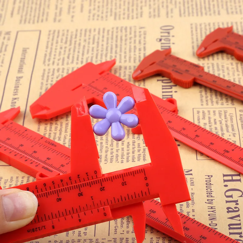 Small Vernier Caliper 80mm Plastic Ruler Tool 8cm Measure Beauty Jewelry Office Painting Calipers