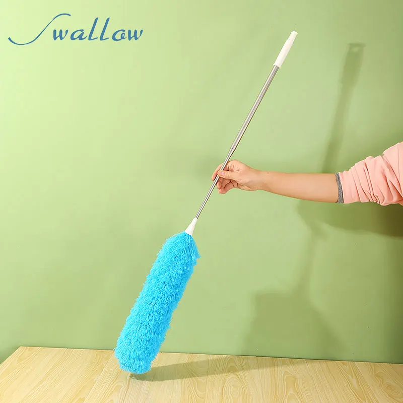 Long Magic Telescopic Handle Extendable Cobweb Brush Washable Feather Duster