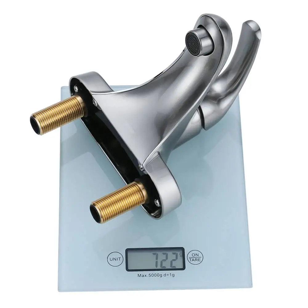 Fancy Brushed Nickel Single Handle 4 inch Centerset Bathroom Basin Vanity Sink Faucets