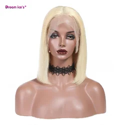 Long 10/12 Inch Brazilian Virgin Lace Front Wig, Africa Affordable Wig, Virgin Russian Human Hair Lace Front Wig For White Women