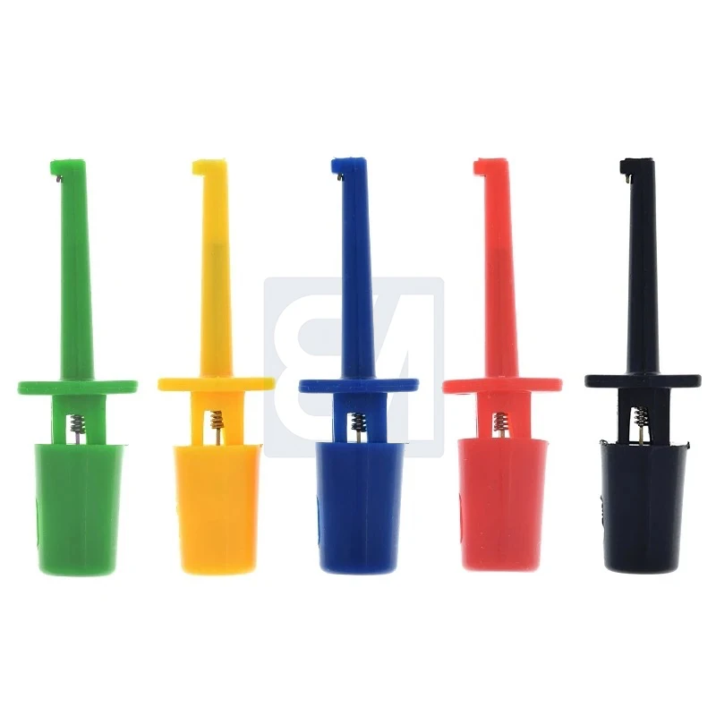 Мини-щуп с крючком для проверки электроники, маленький круглый зажим под крокодила