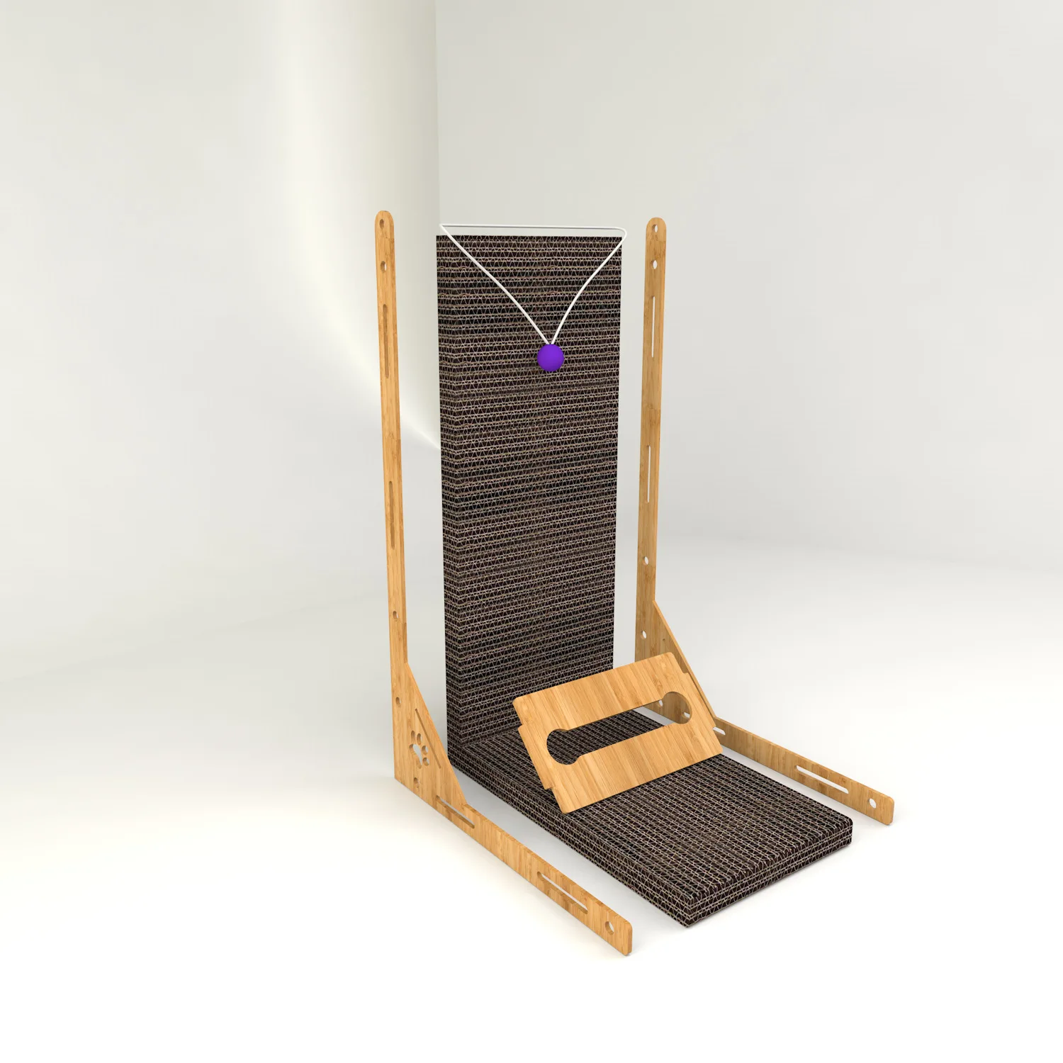 Cat Scratching pad Vertical Corrugated Bell Ball Pet Supplies rectangle cardboard cat scratcher