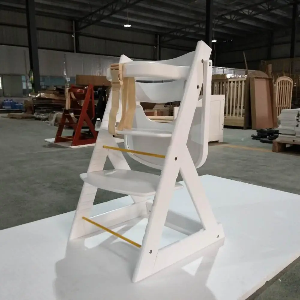 Height Right Wooden High Chair with Tray Natural For Baby Feeding Chair
