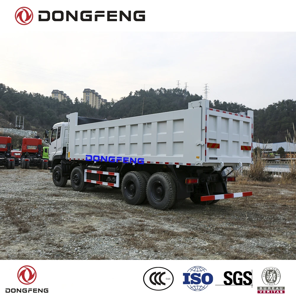 Dongfeng dump truck GVW 65 ton design installed Cummins 375 HP E2 engine 8x4 type dump tipper truck