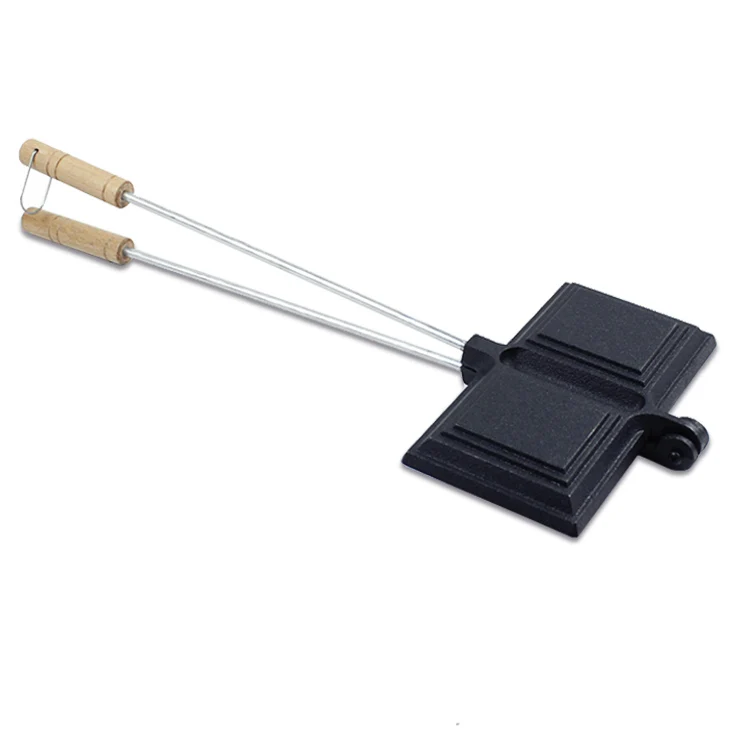Double cast iron square Campfire Pan pie iron camp sandwich maker pie cooker