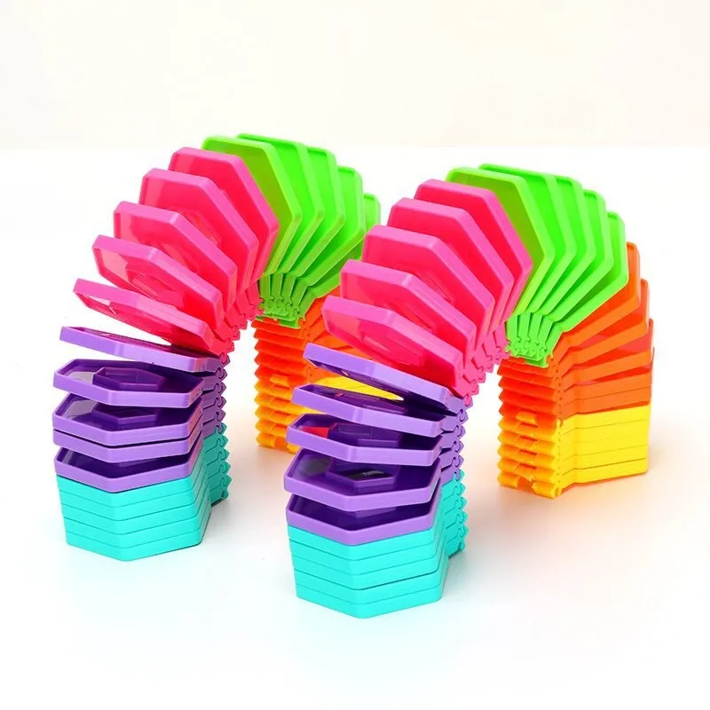 Rainbow novelty fidget loop toys link by link loop combine clip stress relief fidget toys for kids