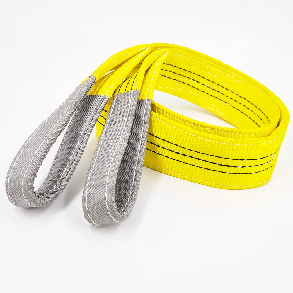 eye eye type soft round polyester flat synthetic webbing sling