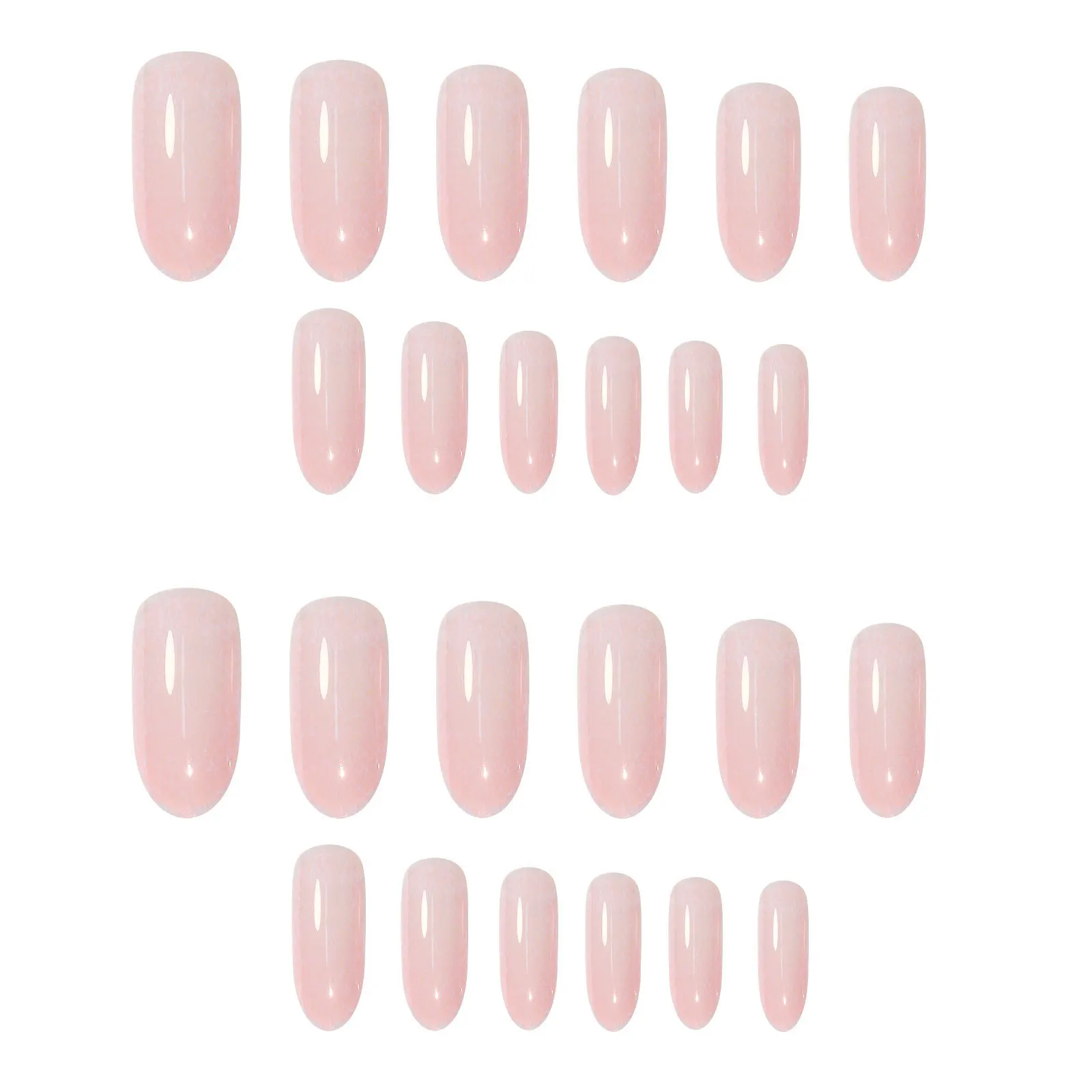 Wholesale 24 pcs/box Skin Color Nail Art Beauty Tips Box Packing Soft Gel Finger Almond Nude Press On Nails