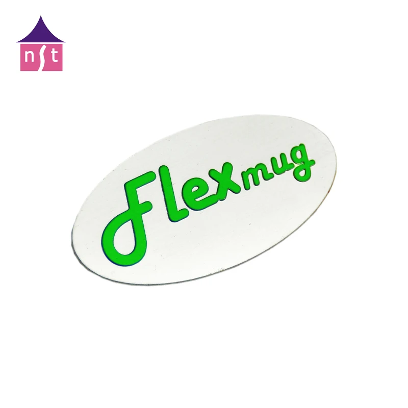 Custom print die cut metal label plate Self adhesive brand name logo stickers Anodised aluminium nameplates