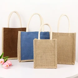 Cheap price custom reusable jute shopping bag beach hand tote jute bag eco friendly