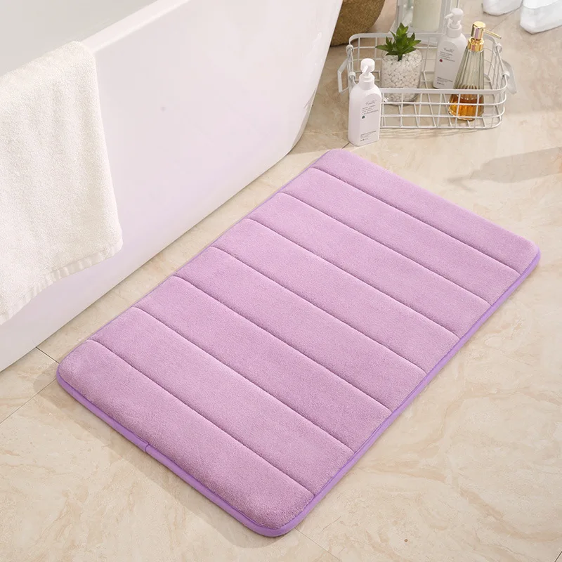 Hot sale Soft Memory Foam Shower Bathroom Floor Mat Rugs Quick Dry Absorbent Non Slip custom Sutera Stone Bath Mat