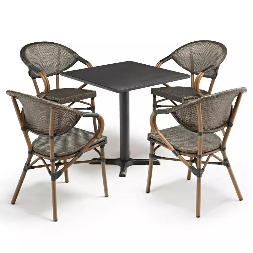 Uplion Outdoor Square Steel Table for Bistro Bar Coffee Restaurant Patio Dining Table