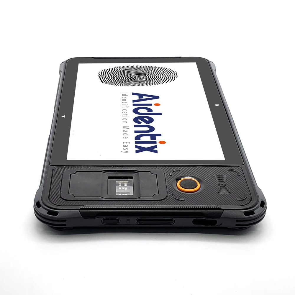 Android industrial biometric 8 Inch merctizan tablet for humans with barcode scanner and nfc reader fingerprint reader