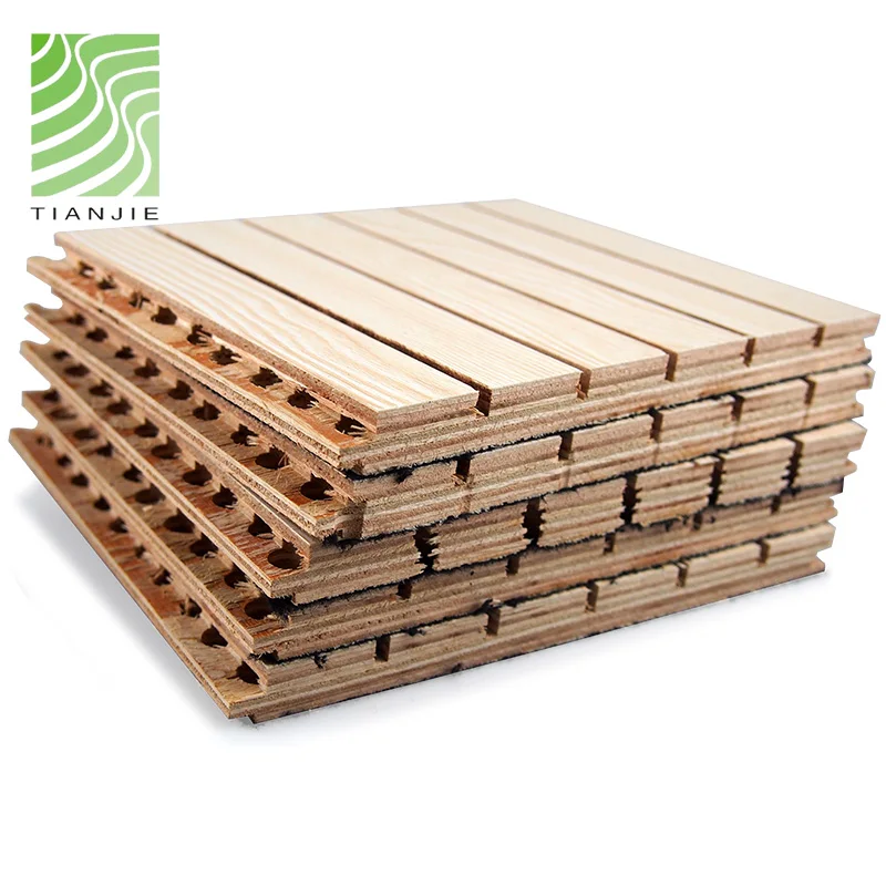 Acoustic panels pattern wood polyester sound proof groove wooden acoustic panels for auditorium