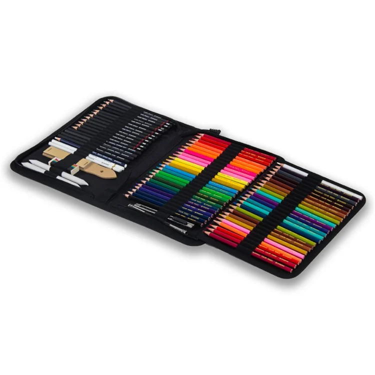 Art Supplies Custom 72pcs Drawing Kit Crayons Oil Pastels Marker Colored Pencils Watercolor Cakes Art set Kid Painting Set