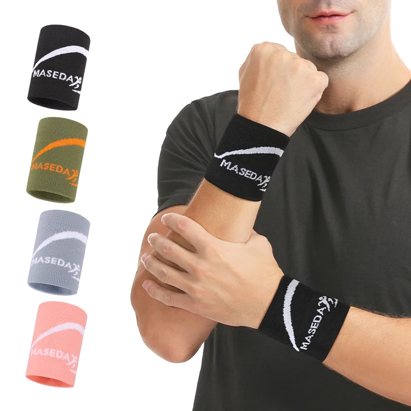 6111#Sports Wrist Brace Quickly Absorbs Perspiration Wrist Sweatbands Athletic Sports Cotton Sports Wristbands for Men and Women