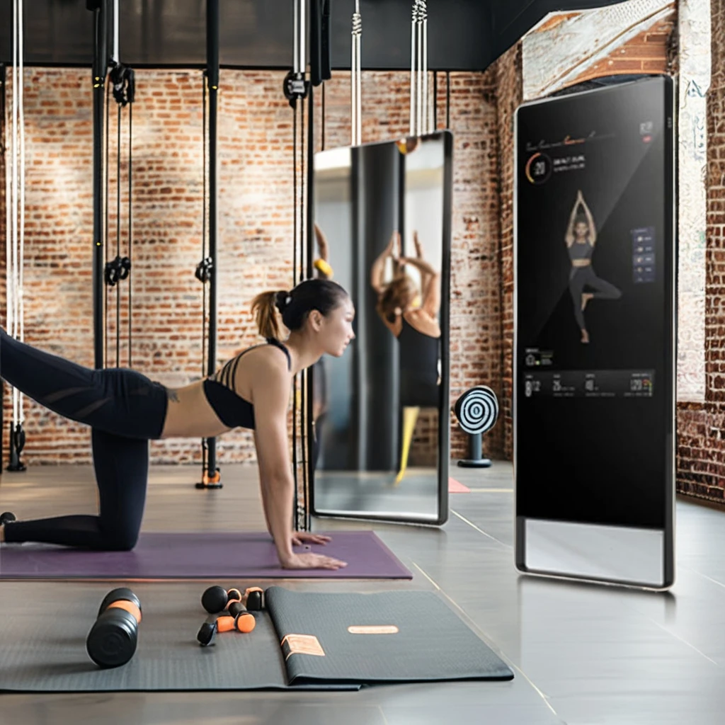 43-Inch LCD Smart Touch Digital Signage Intelligent Interactive Home Fitness Workout Gym Mirror