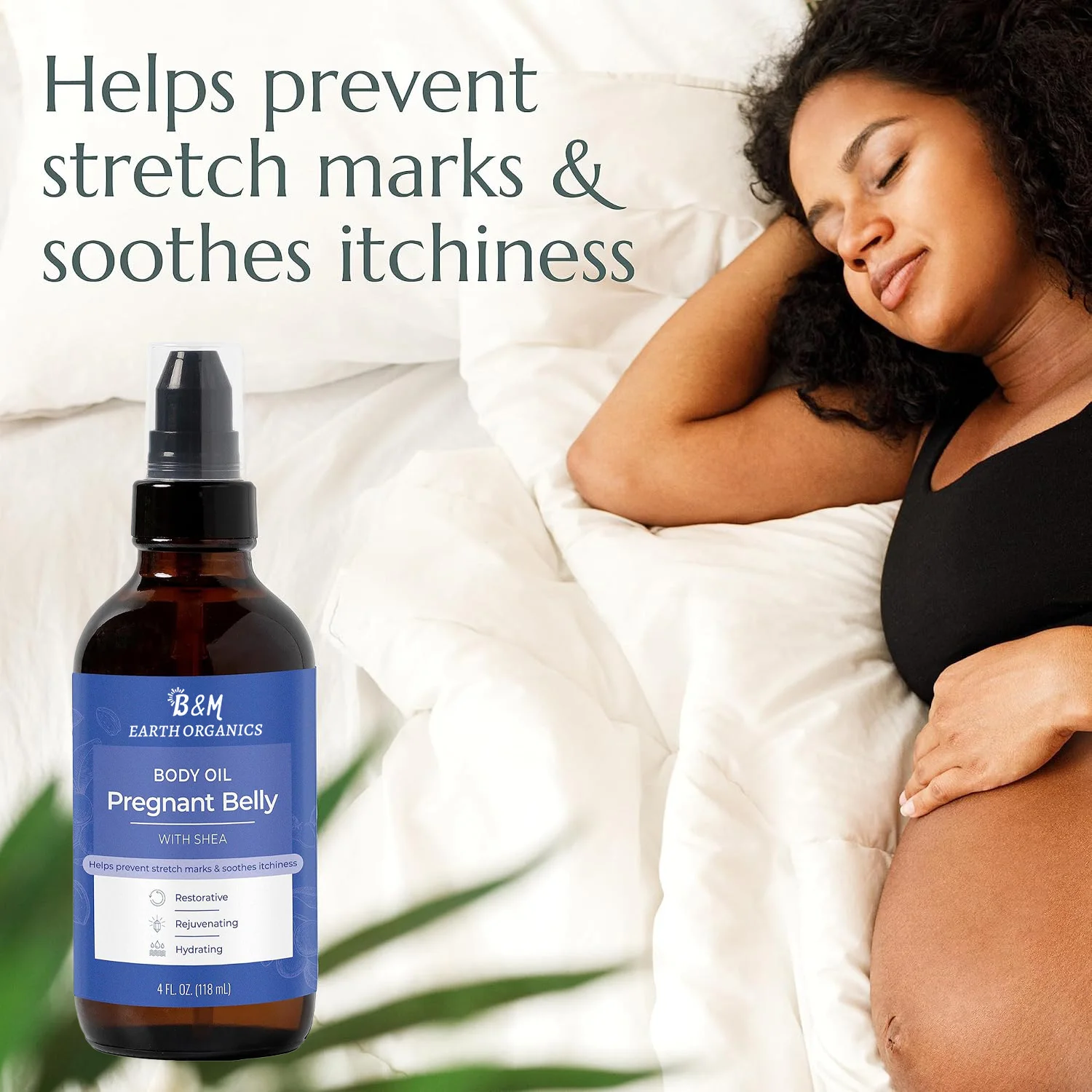 Pregnant Belly Body Oil with Shea Soothes Tight Itchy Feeling Skin Conditions and Nourishes