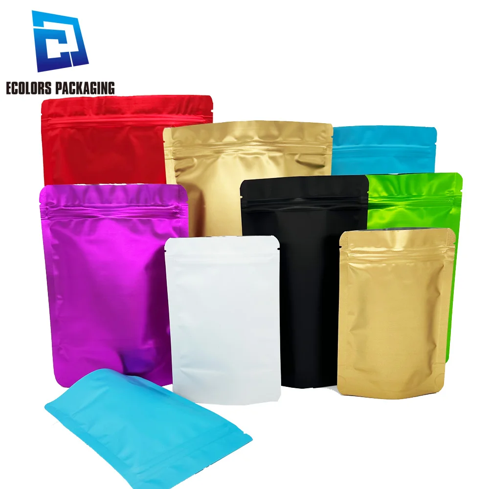 in stock wholesale custom logo printed laminated colorful mylar plastic zipper bag packaging stand up pouches for food package