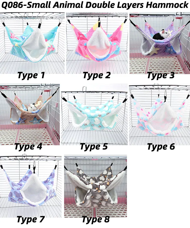 Spring Autumn Warm Bed House Cage Toys Cute Double Hammock Hamster Warm House