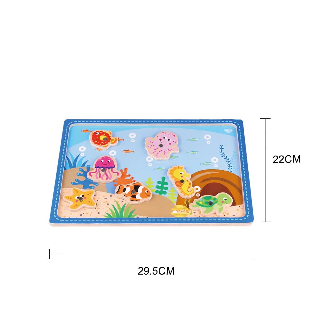 Wooden Magnetic Play Mat Fish Toy Marine Early Education Magnet Fish Game Montessori Toys for Kids