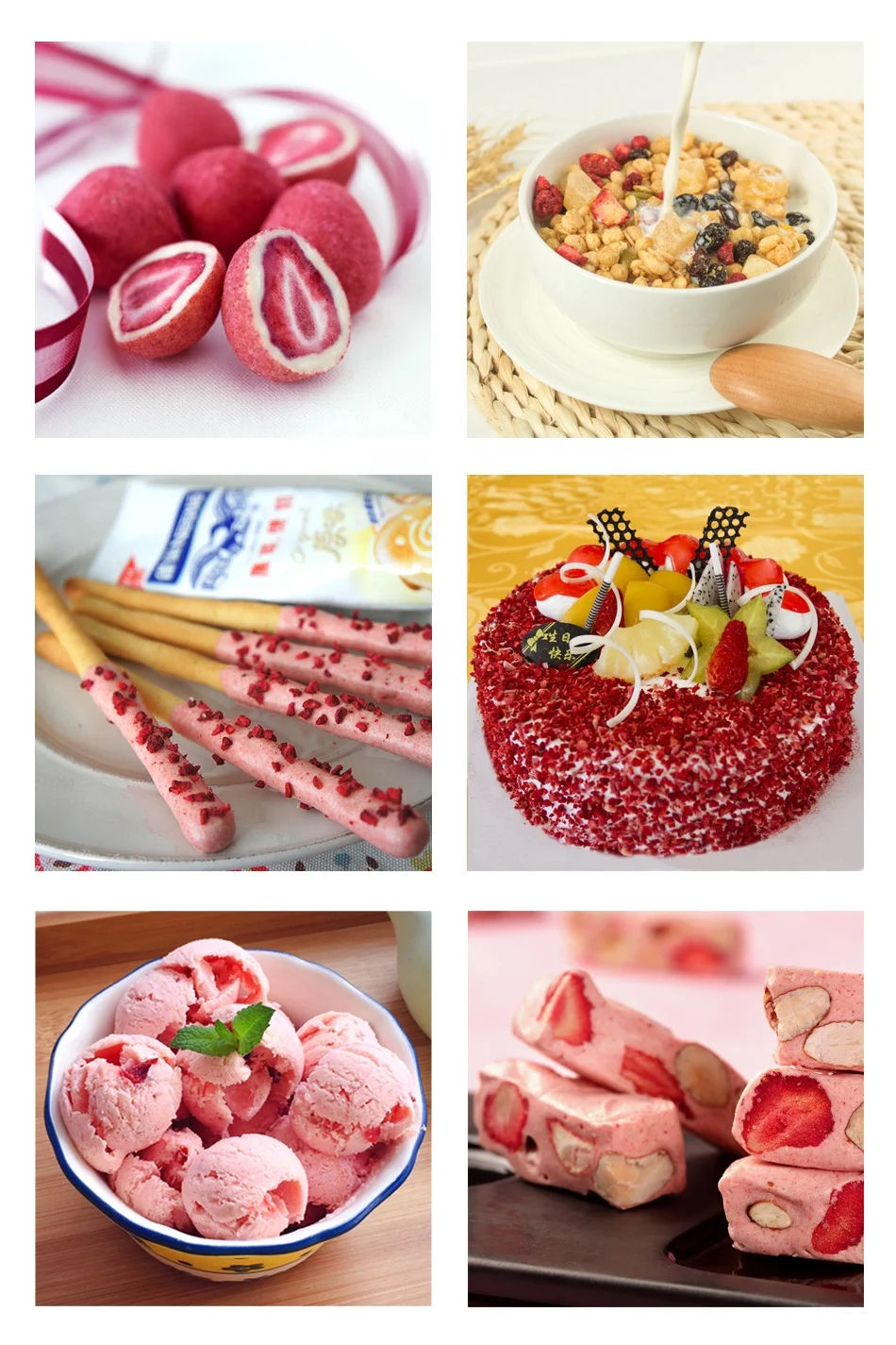 High nutrition food grade beverage ingredient freeze dried fruit flour dry strawberry powder in bulk