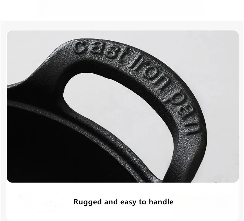 Round Black Cast Iron Deep Frying Pan Kitchenware Soup Pot Non Stick Cast Iron Wok