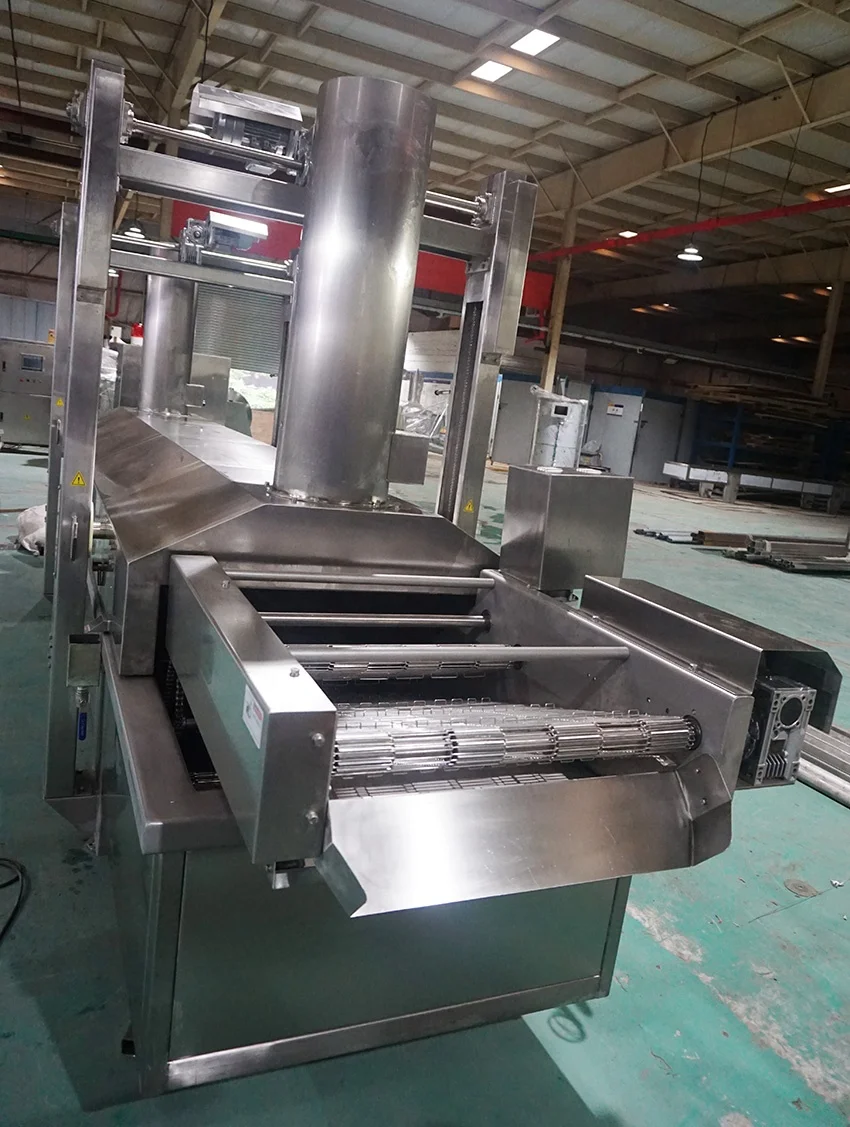 DB Gas heating fried broad bean frying machine continuous green peas fryer deep peanut snack frying machine line
