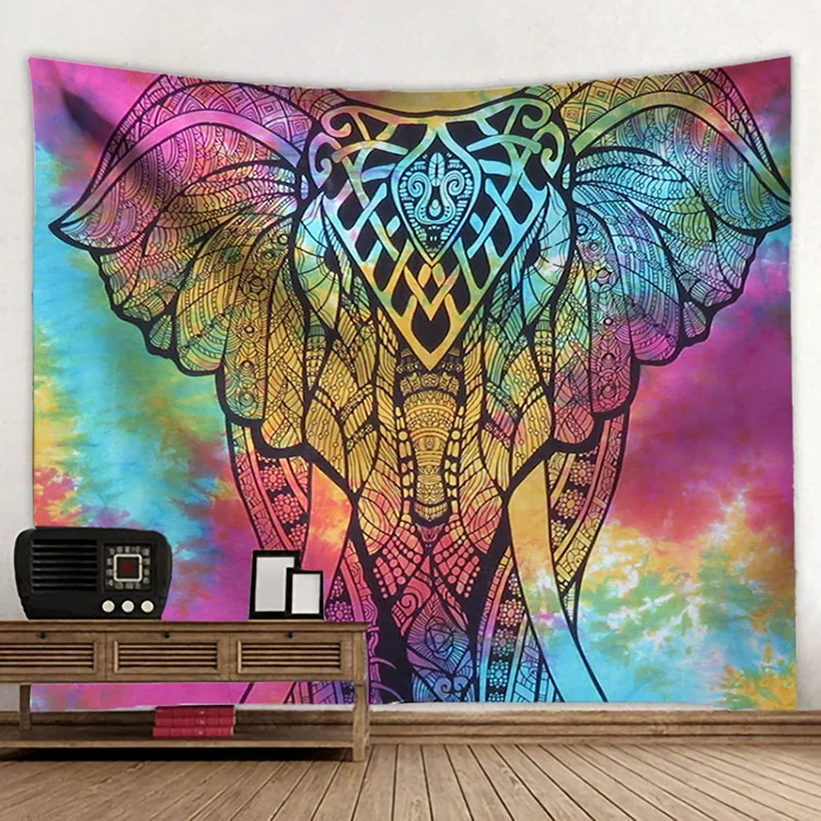 Триппи индийская богемная Мандала психоделический принт хиппи полиэстер слон гобелен для спальни