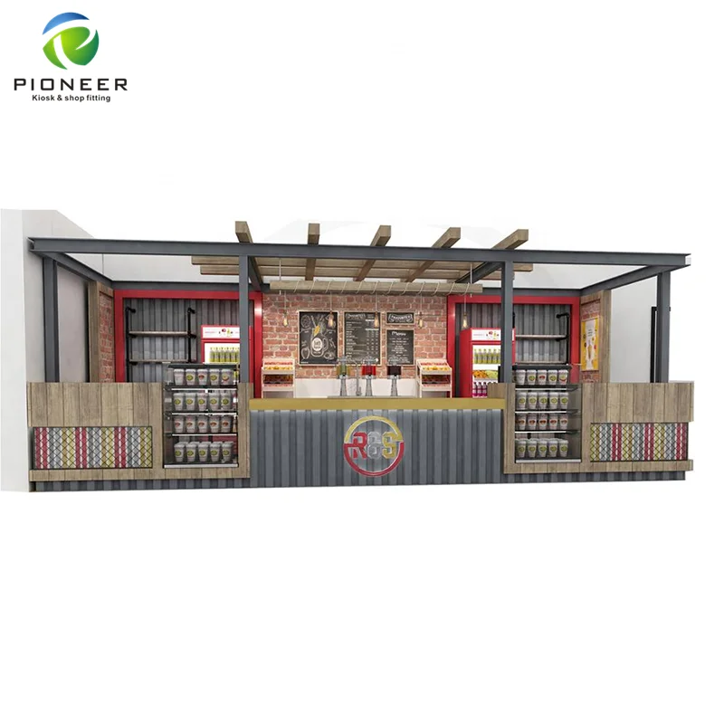 Pioneer cafe bar display coffee kiosk in shopping mall /fast food display kiosk