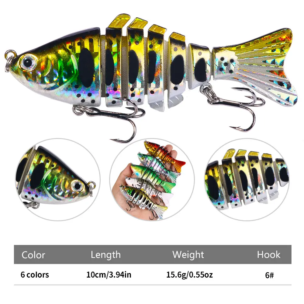 10cm-15.6g Hard Lures Best Swimbait Multi Jointed Artificial Fishing Lure