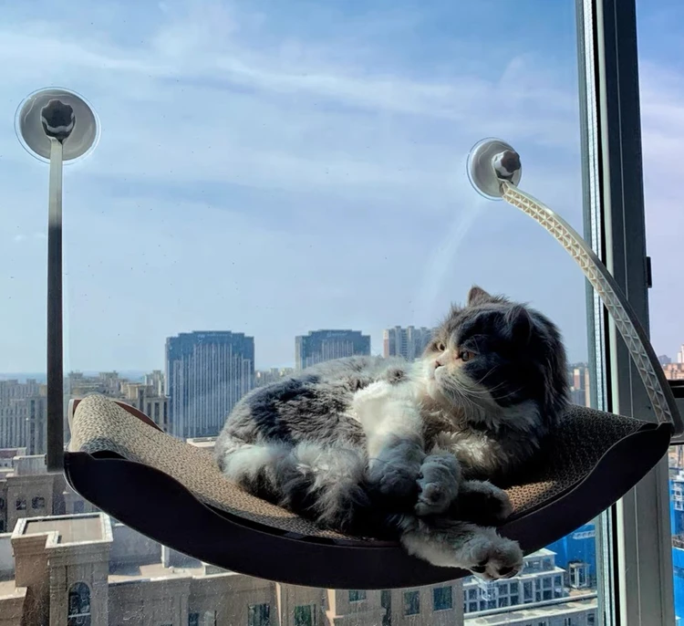 Cat Winter Sunbathing Suction Cup Soft Bed Balcony Window Swing Cat Hammock Scratching Post Hanging Basket Cat Hammock