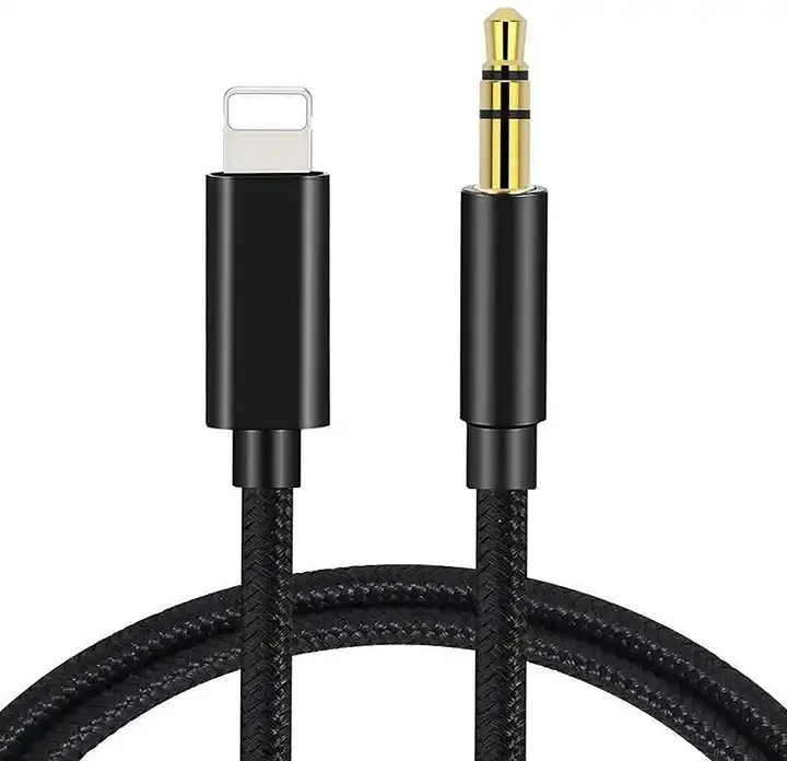 High Quality PVC Audio Aux Cable 3.5mm Headphone Jack Audio Aux Cable 1m Splitter Earphones Cable For Iphone For Ios 14