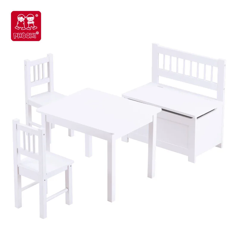 New Arrival children tables Study Kids Seating Chair White Wooden Children Table children furniture sets