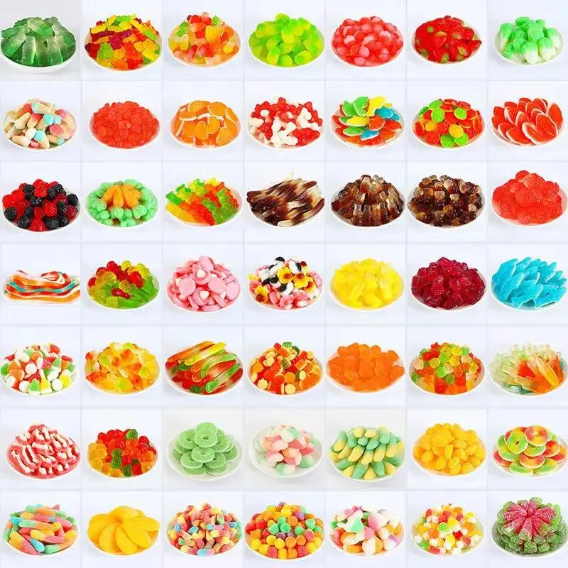 Customized shape gummy bulk wholesale shaped fruit flavor sweets gummies exotic candy gummy candy