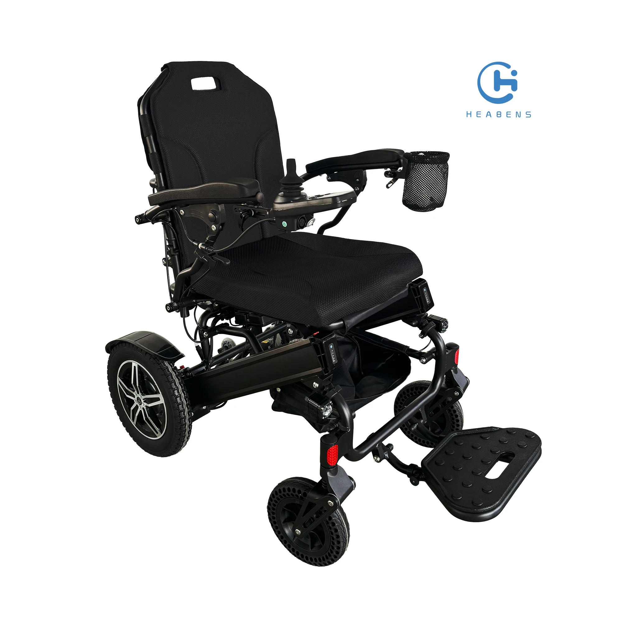 lightweight power wheelchair elderly adult mobility chair with quick release rear wheels reclining backrest